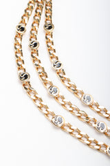 Recess Designer Consignment Vintage St John Triple-Strand Enamel Logo Chunky Curb Chain Belt Los Angeles Resale