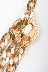 Recess Designer Consignment Vintage St John Triple-Strand Enamel Logo Chunky Curb Chain Belt Los Angeles Resale