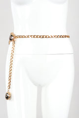 Recess Designer Consignment Vintage St John Triple-Strand Enamel Logo Chunky Curb Chain Belt Los Angeles Resale