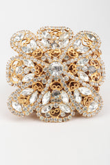 Recess Los Angeles Designer Consignment Resale Recycled Vintage Stange Starge Wide Rhinestone Metal Link Belt