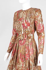 Recess Los Angeles Vintage Stanley Platos Martin Ross Metallic Paisley Lamé Cocktail Dress