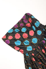 Recess Los Angeles Vintage Star of Siam Strapless Silk Applique Pop Art Gown