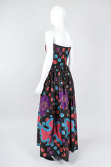 Recess Los Angeles Vintage Star of Siam Strapless Silk Applique Pop Art Gown