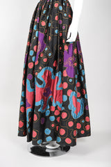 Recess Los Angeles Vintage Star of Siam Strapless Silk Applique Pop Art Gown