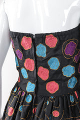 Recess Los Angeles Vintage Star of Siam Strapless Silk Applique Pop Art Gown