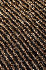 Recess Los Angeles Vintage Stephen Burrows Gold Lamé Stripe Asymmetrical One-Shoulder Gown