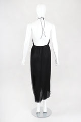 Recess Los Angeles Designer Consignment Resale Recycled Vintage Stephen Burrows Silk Chiffon Halter Cocktail Dress
