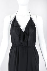 Recess Los Angeles Designer Consignment Resale Recycled Vintage Stephen Burrows Silk Chiffon Halter Cocktail Dress