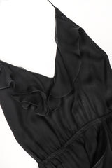 Recess Los Angeles Designer Consignment Resale Recycled Vintage Stephen Burrows Silk Chiffon Halter Cocktail Dress