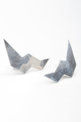 Recess Los Angeles Vintage Stephen Dwek Moderne Sterling Silver Lightning Bolt Earrings