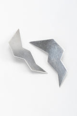 Recess Los Angeles Vintage Stephen Dwek Moderne Sterling Silver Lightning Bolt Earrings