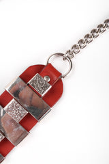 Recess Los Angeles Vintage Unsigned Leather Collar Harness Hardware Chain Belt