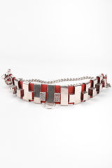 Recess Los Angeles Vintage Unsigned Leather Collar Harness Hardware Chain Belt