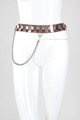 Recess Los Angeles Vintage Unsigned Leather Collar Harness Hardware Chain Belt