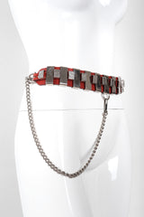 Recess Los Angeles Vintage Unsigned Leather Collar Harness Hardware Chain Belt
