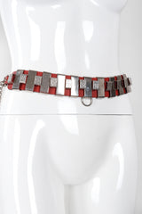 Recess Los Angeles Vintage Unsigned Leather Collar Harness Hardware Chain Belt