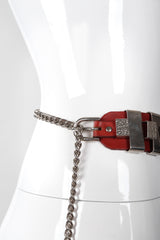 Recess Los Angeles Vintage Unsigned Leather Collar Harness Hardware Chain Belt