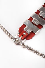 Recess Los Angeles Vintage Unsigned Leather Collar Harness Hardware Chain Belt