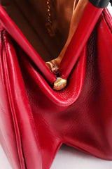 Recess Designer Consignment Vintage Style By Art Holzman Studded Red Leather Baguette Bag Los Angeles Resale