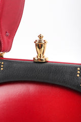 Recess Designer Consignment Vintage Style By Art Holzman Studded Red Leather Baguette Bag Los Angeles Resale