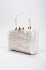 Recess Los Angeles Vintage Stylecraft Pearl Swirl Lucite Box Bag