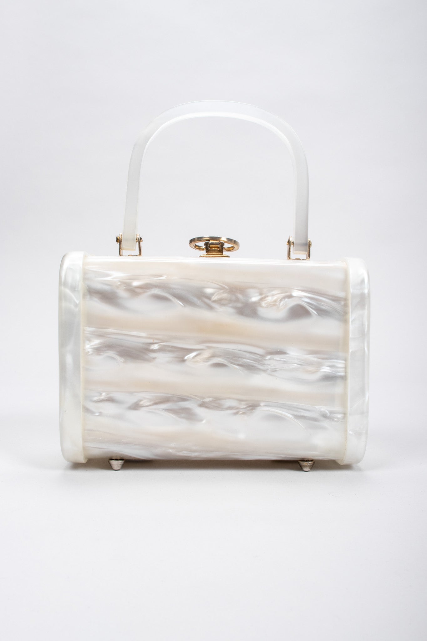 Studded Decor Drawstring Design Pearl Strap Square Bag Khaki Box Bag Small