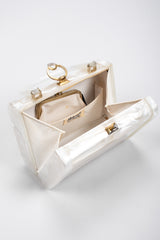 Recess Los Angeles Vintage Stylecraft Pearl Swirl Lucite Box Bag