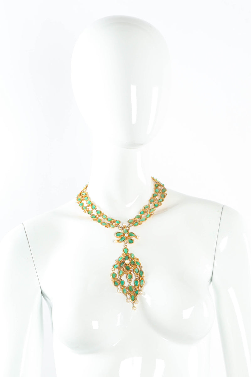 Vintage SWO.Inc Floral Filigree Necklace on mannequin  @ Recess LA