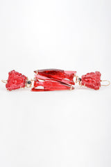 Recess Designer Consignment Vintage Tagliamonte Italy Frosted Glass Gold Medusa Drop Earrings Los Angeles Resale