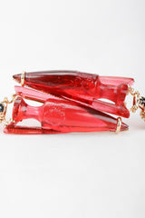 Recess Designer Consignment Vintage Tagliamonte Italy Frosted Glass Gold Medusa Drop Earrings Los Angeles Resale