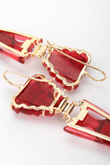 Recess Designer Consignment Vintage Tagliamonte Italy Frosted Glass Gold Medusa Drop Earrings Los Angeles Resale