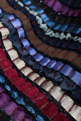 xVintage Talk Of The Walk Woven Leather Suede Silk Ribbon Fabric detail