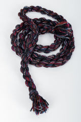 Vintage Talk Of The Walk Woven Leather Suede Silk Ribbon Jacket Braid Belt Detail