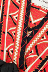 Vintage Teal Traina Geometric Print High Low Dress - Neckline