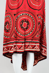 Vintage Teal Traina Geometric Print High Low Dress On Mannequin Skirt at Recess