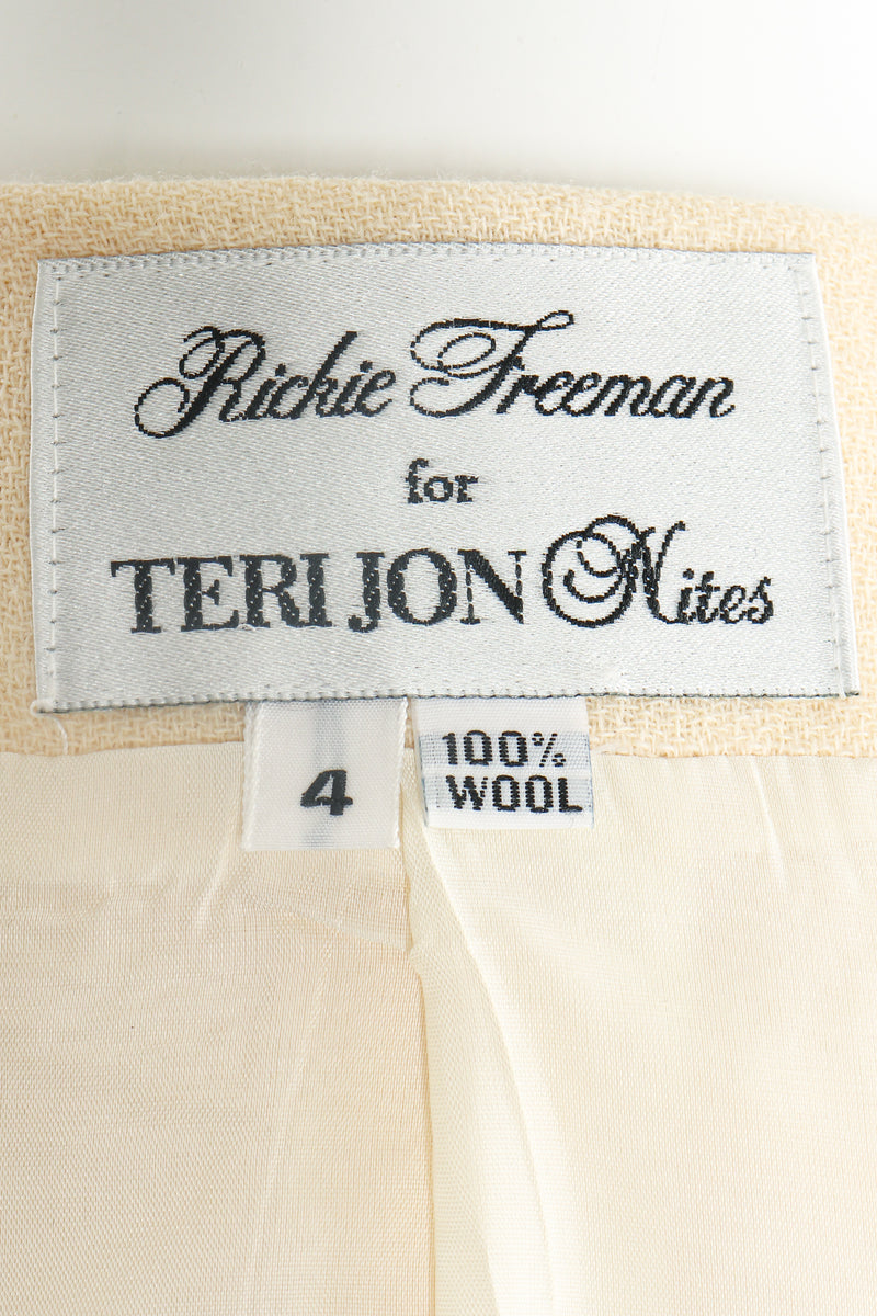 Vintage Rickie Freeman Teri Jon Wedding bridal Ostrich Pouf Skirt Set Label @ Recess LA