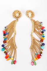 Recess Los Angeles David Mandel The Show Must Go On XL Rainbow Beaded Fringe Waterfall Dangle Earring