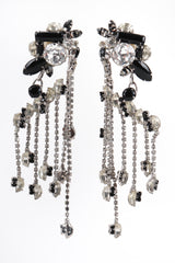 Recess Los Angeles Vintage David Mandel The Show Must Go On Crystal Waterfall Fringe Chandelier Drop Earrings