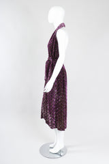 Recess Los Angeles Vintage The Silk Farm Velvet Lamé Burnout Lattice Halter Moroccan Tile Dress
