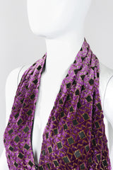 Recess Los Angeles Vintage The Silk Farm Velvet Lamé Burnout Lattice Halter Moroccan Tile Dress