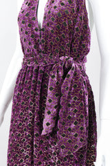 Recess Los Angeles Vintage The Silk Farm Velvet Lamé Burnout Lattice Halter Moroccan Tile Dress