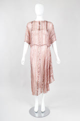 Recess Los Angeles Vintage The Silk Farm Sheer Striped Dolman Sleeve Dress