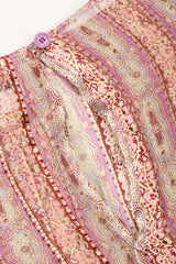 Recess Los Angeles Vintage The Silk Farm Sheer Striped Dolman Sleeve Dress