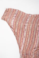 Recess Los Angeles Vintage The Silk Farm Sheer Striped Dolman Sleeve Dress