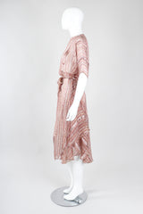 Recess Los Angeles Vintage The Silk Farm Sheer Striped Dolman Sleeve Dress