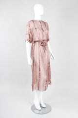 Recess Los Angeles Vintage The Silk Farm Sheer Striped Dolman Sleeve Dress