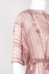 Recess Los Angeles Vintage The Silk Farm Sheer Striped Dolman Sleeve Dress