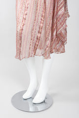 Recess Los Angeles Vintage The Silk Farm Sheer Striped Dolman Sleeve Dress