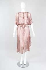 Recess Los Angeles Vintage The Silk Farm Sheer Striped Dolman Sleeve Dress