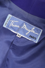 Recess Los Angeles Vintage Thierry Mugler Architectural Jacket Wrap Skirt Suit Set Fins Fitted Waist Violet Purple